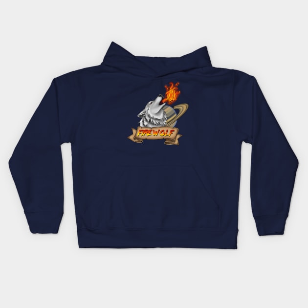 Fire Wolf Logo Kids Hoodie by MelisaTheLombax